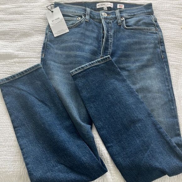 Re/done Originals High Rise Ankle Crop Stretch Jeans NEW - Picture 6 of 7